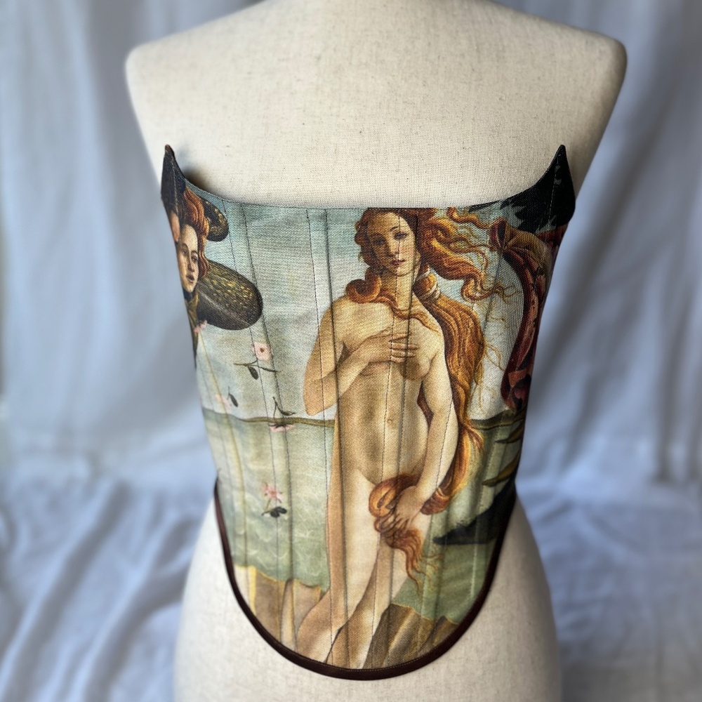 Birth of Venus Corset - Handmade Corset Top for Women - Art Painting Corset
